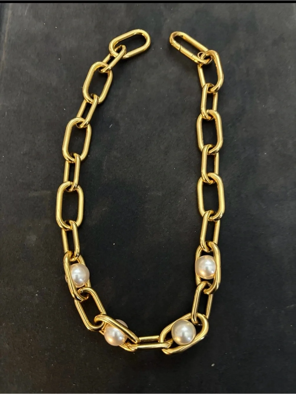 Michael Kors Beaded Gold Tone Necklace 16”